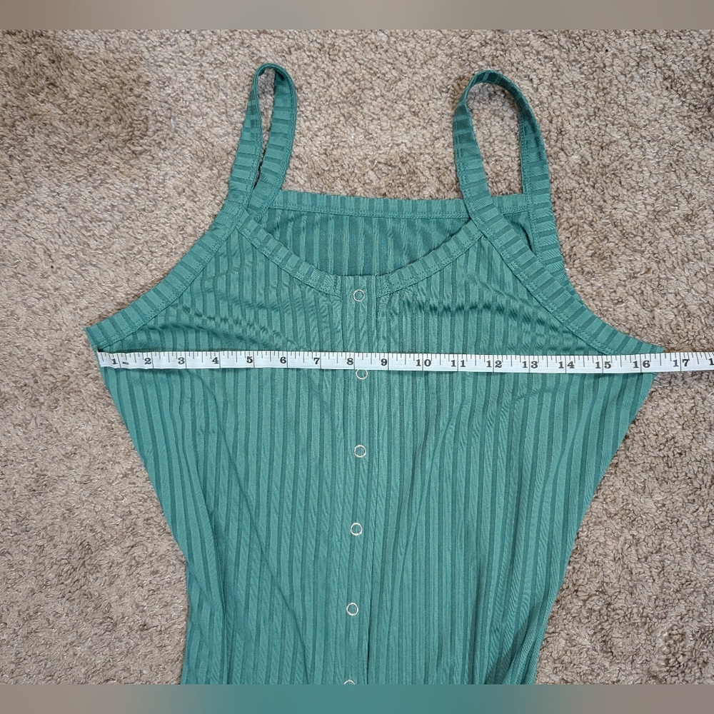 Green Ribbed Midi Dress